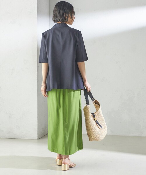 SHIPS（シップス）の「〈手洗い可能〉ダブル 半袖 ジャケット（テーラードジャケット・レディース・ネイビー/カーキ・36/38）」の19枚目の写真