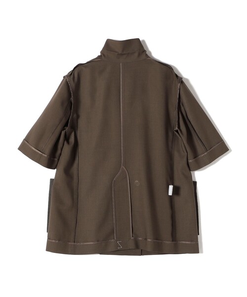 週末セール新品タグ付き2.2万円半袖ジャケットカデュネジャケットダブルホワイト メンズ春夏ダブルジャケット グレー グレンチェック 40代 50代