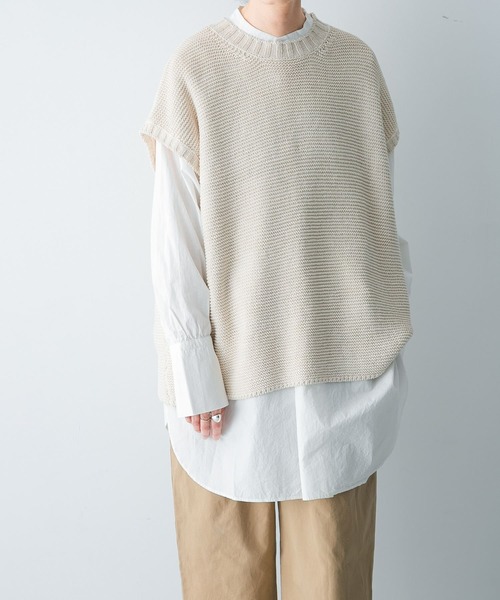 最終価格　かぐれ　コットンニットベスト　グレー 楽天市場】コットンニットベスト／かぐれ（kagure） : 丸井