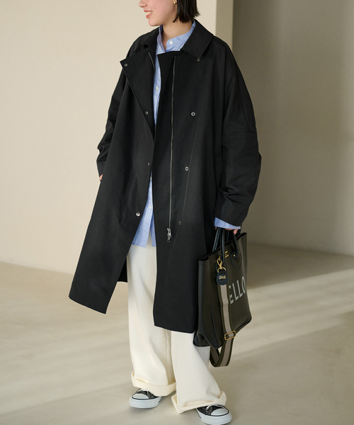 FRAMeWORK(フレームワーク)の「≪WEB限定追加≫撥水ポンチョトレンチコート3(ポンチョ・レディース・ブラック/ベージュ・36)」の17枚目の写真