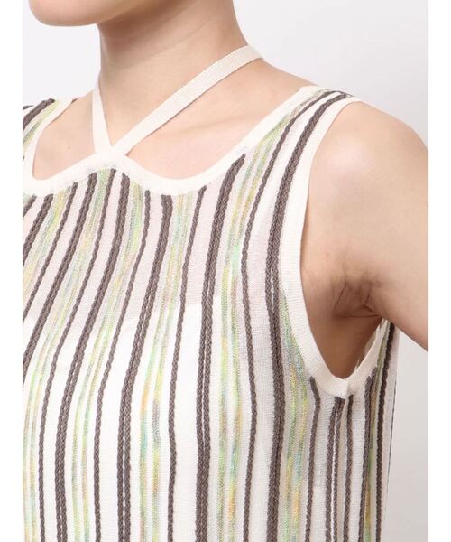 LAGUNAMOON（ラグナムーン）の「MIXストライプチョーカーニットワンピース（ワンピース・レディース・オレンジ/グリーン/アイボリー・SMALL/MEDIUM）」の7枚目の写真