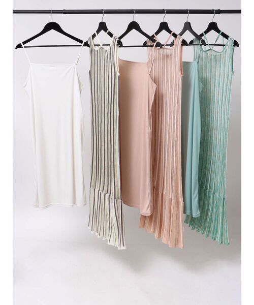 LAGUNAMOON（ラグナムーン）の「MIXストライプチョーカーニットワンピース（ワンピース・レディース・オレンジ/グリーン/アイボリー・SMALL/MEDIUM）」の10枚目の写真