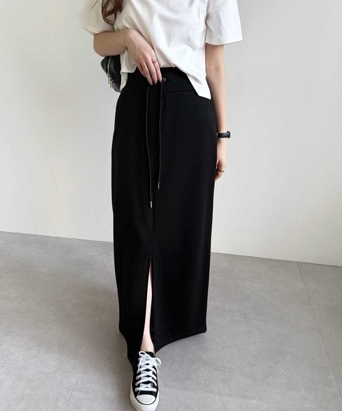 GeeRA(ジーラ)の「フロントスリットスウェットナロースカート(スカート・レディース・オフホワイト/オートミール/ブラック・LARGE/MEDIUM)」の8枚目の写真