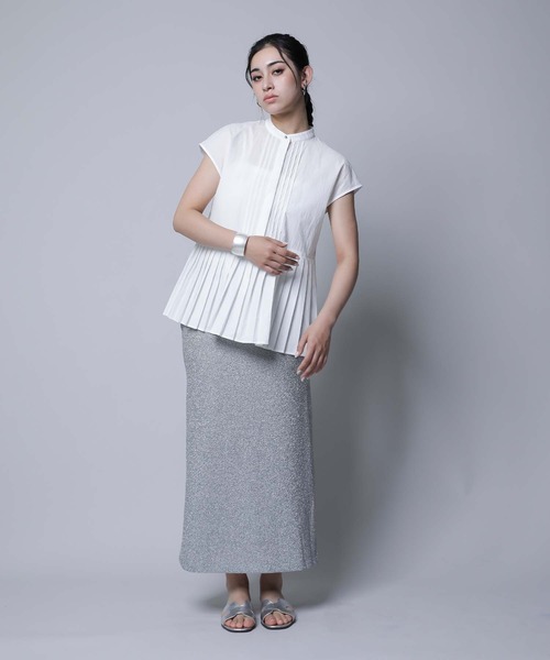 RAW FUDGE(ローファッジ)の「プリーツペプラムブラウス(シャツ/ブラウス・レディース・オフホワイト/ブラック・M)」の7枚目の写真