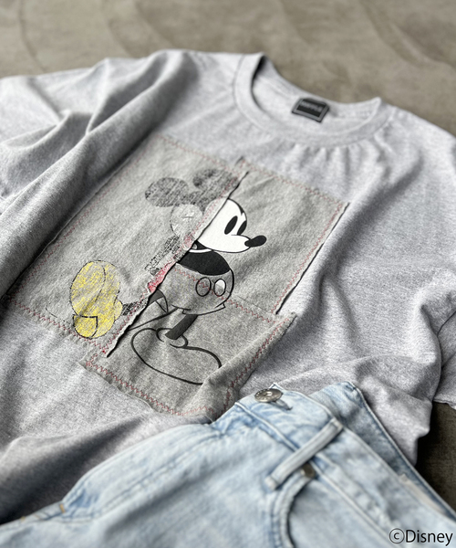 Spick & Span(スピックアンドスパン)の「《追加》WIFFLE / ウィッフル MICKYパッチワークTee(Tシャツ/カットソー・レディース・グレー/ブラック/ホワイト・FREE)」の3枚目の写真