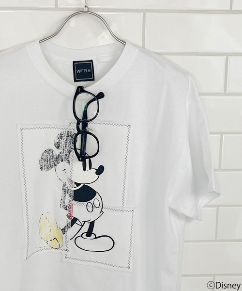Spick & Span(スピックアンドスパン)の「《追加》WIFFLE / ウィッフル MICKYパッチワークTee(Tシャツ/カットソー・レディース・グレー/ブラック/ホワイト・FREE)」の1枚目の写真