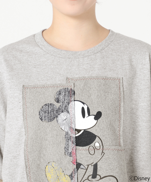 Spick & Span(スピックアンドスパン)の「《追加》WIFFLE / ウィッフル MICKYパッチワークTee(Tシャツ/カットソー・レディース・グレー/ブラック/ホワイト・FREE)」の13枚目の写真