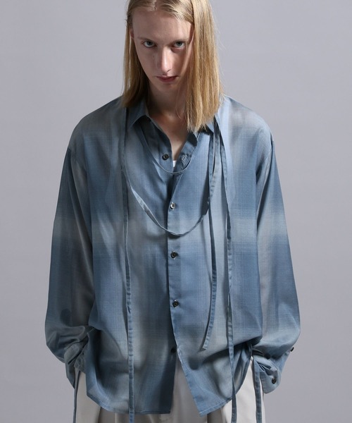 BLAYMORE（ブレイモア）の「【BLAYMORE】Sheer Ombre Check Shirt / シアーシャツ オンブレチェック（シャツ/ブラウス・メンズ・ブルー/ホワイト・S/M）」の3枚目の写真