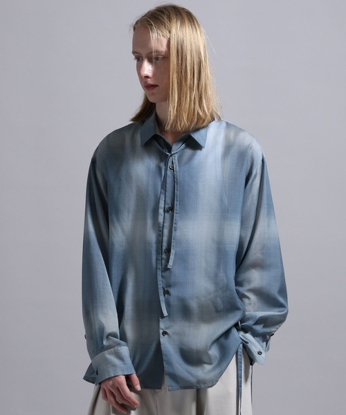 BLAYMORE（ブレイモア）の「【BLAYMORE】Sheer Ombre Check Shirt / シアーシャツ オンブレチェック（シャツ/ブラウス・メンズ・ブルー/ホワイト・S/M）」の4枚目の写真