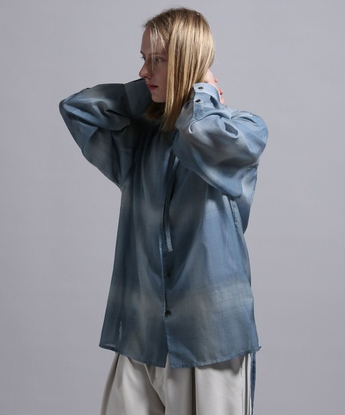 BLAYMORE（ブレイモア）の「【BLAYMORE】Sheer Ombre Check Shirt / シアーシャツ オンブレチェック（シャツ/ブラウス・メンズ・ブルー/ホワイト・S/M）」の5枚目の写真