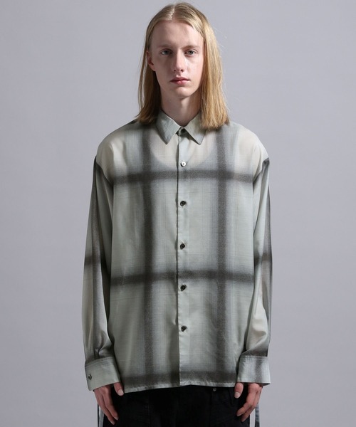 BLAYMORE（ブレイモア）の「【BLAYMORE】Sheer Ombre Check Shirt / シアーシャツ オンブレチェック（シャツ/ブラウス・メンズ・ブルー/ホワイト・S/M）」の6枚目の写真