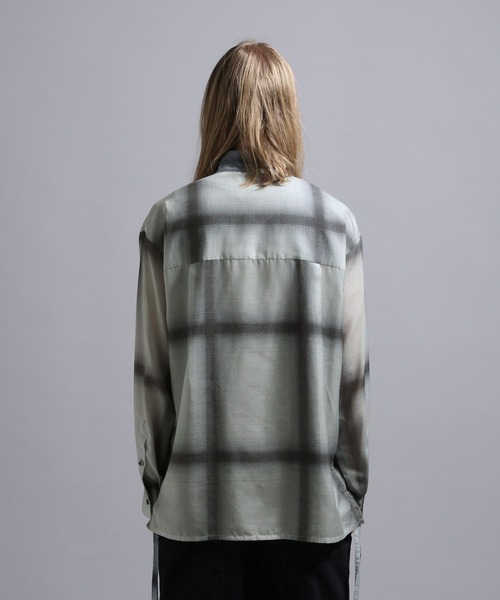 BLAYMORE（ブレイモア）の「【BLAYMORE】Sheer Ombre Check Shirt / シアーシャツ オンブレチェック（シャツ/ブラウス・メンズ・ブルー/ホワイト・S/M）」の8枚目の写真