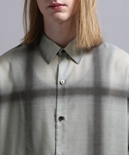 BLAYMORE（ブレイモア）の「【BLAYMORE】Sheer Ombre Check Shirt / シアーシャツ オンブレチェック（シャツ/ブラウス・メンズ・ブルー/ホワイト・S/M）」の10枚目の写真