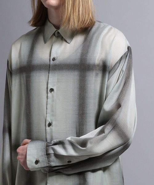 BLAYMORE（ブレイモア）の「【BLAYMORE】Sheer Ombre Check Shirt / シアーシャツ オンブレチェック（シャツ/ブラウス・メンズ・ブルー/ホワイト・S/M）」の11枚目の写真