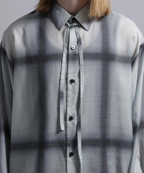 BLAYMORE（ブレイモア）の「【BLAYMORE】Sheer Ombre Check Shirt / シアーシャツ オンブレチェック（シャツ/ブラウス・メンズ・ブルー/ホワイト・S/M）」の13枚目の写真