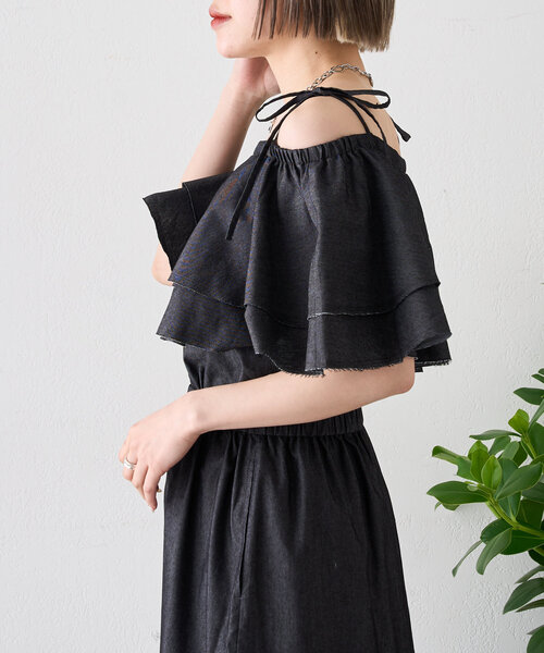 w closet（ダブルクローゼット）の「デニムキャミスカートセット（スカート・レディース・ブラック/ネイビー・0/1）」の11枚目の写真