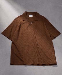 【WEARSTAND/ウェアスタンド】Lace Open Collar Polo Shirt / ダイヤレースオープンカラーポロシャツ