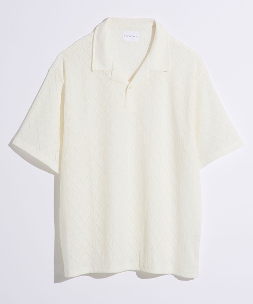 WEARSTAND — поло с кружевным открытым воротником, Dailylace Open Collar Polo Shirt