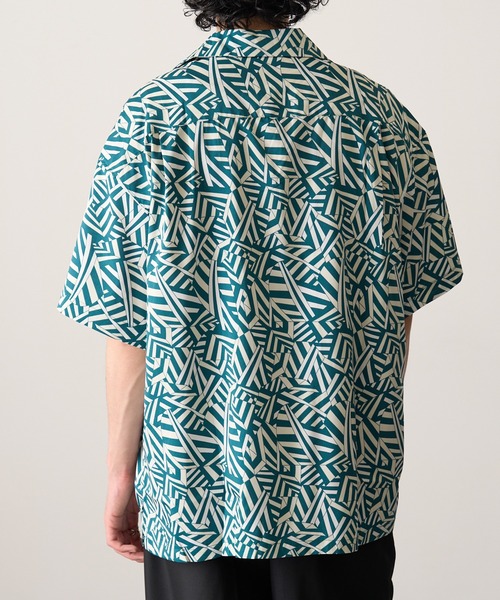 HAUS(ハウス)の「【HAUS】ジオメトリック オープンカラーシャツ(シャツ/ブラウス・メンズ・ブラック/グリーン・M/L)」の8枚目の写真