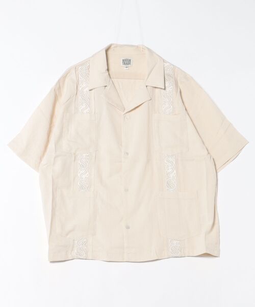 ROUGH TRADE（ラフトレード）の「麻レーヨン キューバシャツ(M1)（シャツ/ブラウス・メンズ・レッド系その他/イエロー/アイボリー/ブルー・MEDIUM/LARGE/X-LARGE）」の7枚目の写真