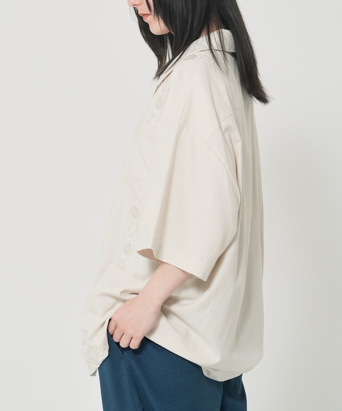 ROUGH TRADE（ラフトレード）の「麻レーヨン キューバシャツ(M1)（シャツ/ブラウス・メンズ・レッド系その他/イエロー/アイボリー/ブルー・MEDIUM/LARGE/X-LARGE）」の5枚目の写真