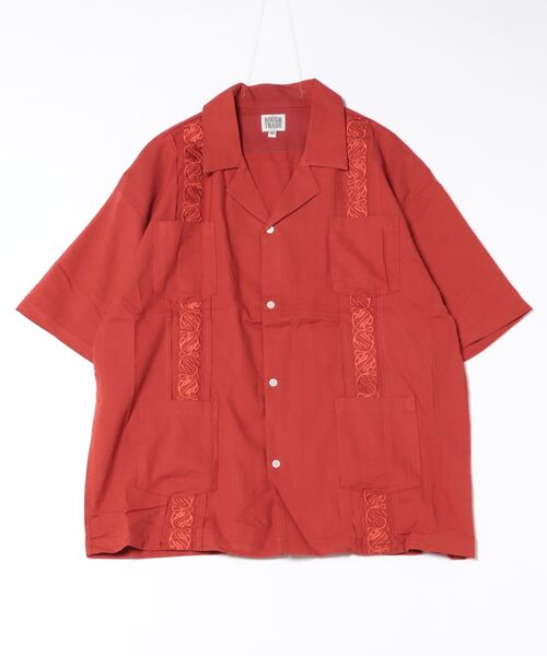 ROUGH TRADE（ラフトレード）の「麻レーヨン キューバシャツ(M1)（シャツ/ブラウス・メンズ・レッド系その他/イエロー/アイボリー/ブルー・MEDIUM/LARGE/X-LARGE）」の17枚目の写真