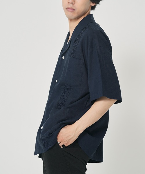 ROUGH TRADE（ラフトレード）の「麻レーヨン キューバシャツ(M1)（シャツ/ブラウス・メンズ・レッド系その他/イエロー/アイボリー/ブルー・MEDIUM/LARGE/X-LARGE）」の8枚目の写真