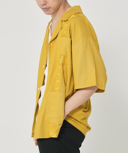 ROUGH TRADE（ラフトレード）の「麻レーヨン キューバシャツ(M1)（シャツ/ブラウス・メンズ・レッド系その他/イエロー/アイボリー/ブルー・MEDIUM/LARGE/X-LARGE）」の12枚目の写真