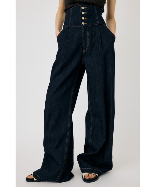 MOUSSY CORSET DESIGN バギー デニム　サイズ1 MOUSSY CORSET DESIGN バギー デニム One Wash1 -ファッション