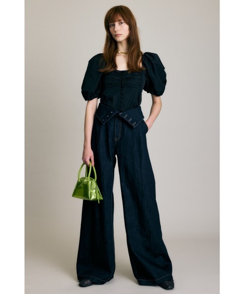 MOUSSY（マウジー）の「CORSET DESIGN バギーデニム（デニム