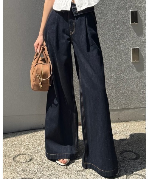 MOUSSY（マウジー）の「CORSET DESIGN バギーデニム（デニム