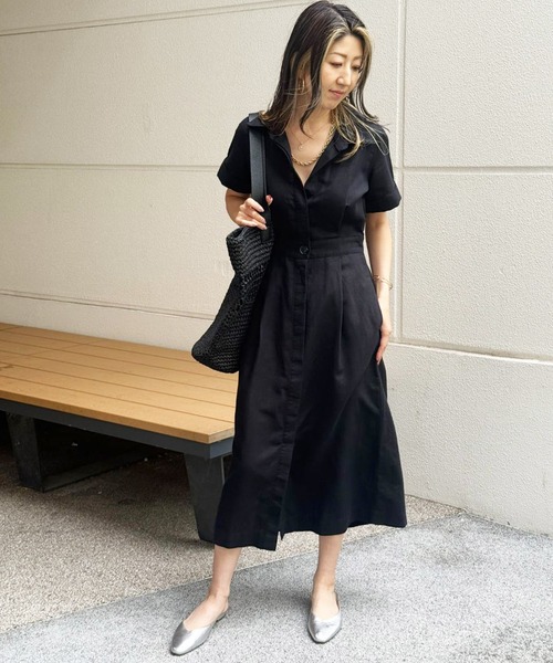 【BANANA REPUBLIC】大人上品 オフショルダーのシャツワンピース BANANA REPUBLIC オフショルダー ミディ シャツワンピース
