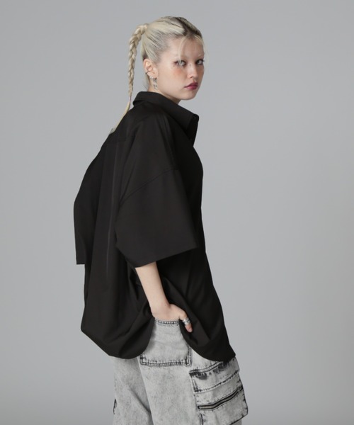 WHITELAND(ホワイトランド)の「【WEB&DEPOT限定】WHITELAND/ホワイトランド/LIGHT P-TECK S/S SHIRTS(シャツ/ブラウス・レディース・グレー/ブラック・L/M/S)」の6枚目の写真