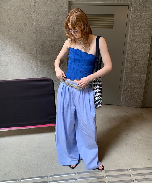 chuclla(チュクラ)の「【LONSLAN】ボリュームワイドイージーパンツ CHLONW25s031(その他パンツ・レディース・ホワイト/ライトブルー・S/M)」の14枚目の写真