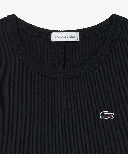 LACOSTE（ラコステ）の「ノースリーブ ロングリブニットドレス / リブニットワンピース（ワンピース・レディース・ブラック/グレイッシュブルー/ブラウン・34/36/38/40）」の8枚目の写真