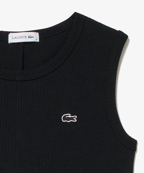 LACOSTE（ラコステ）の「ノースリーブ ロングリブニットドレス / リブニットワンピース（ワンピース・レディース・ブラック/グレイッシュブルー/ブラウン・34/36/38/40）」の9枚目の写真