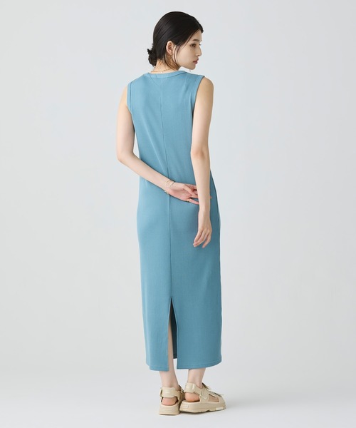 国内配送★LACOSTE★ノースリーブリブニットドレス ラコステ LACOSTE ノースリーブリブニットドレス （ブラック