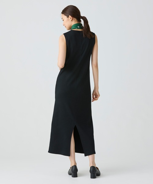 国内配送★LACOSTE★ノースリーブリブニットドレス ラコステ LACOSTE ノースリーブリブニットドレス （ブラック