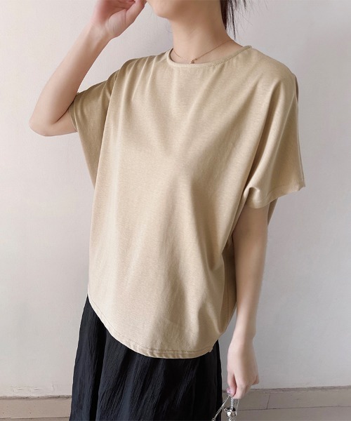 Doux Belle(ドゥーベル)の「プルオーバーシンプルカットソー(Tシャツ/カットソー・レディース・ベージュ/ネイビー/ブラウン/ホワイト/ブラック/ライトブルー/ライトブラウン/ブラック系その他・MEDIUM)」の14枚目の写真