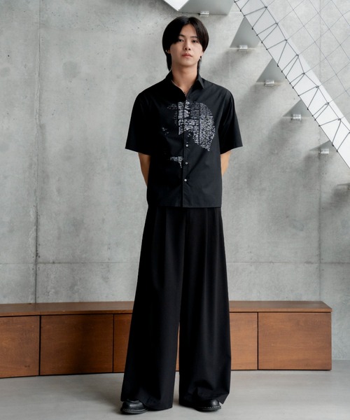 SINSSスラックス SINSS スラックス Center press two tuck wide straight slacks