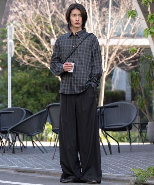 スーツ SINSS Two tuck wide straightstripeslacks Two tuck wide straight slacks / 2タックワイドストレートスラックス