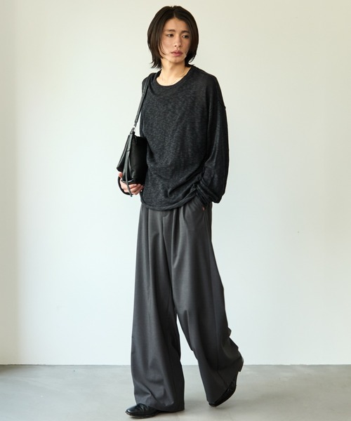 Two tuck wide straight slacks / 2タックワイドストレートスラックス