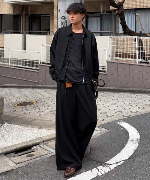 Two tuck wide straight slacks / 2タックワイドストレートスラックス Two tuck wide straight slacks / 2タックワイドストレートスラックス