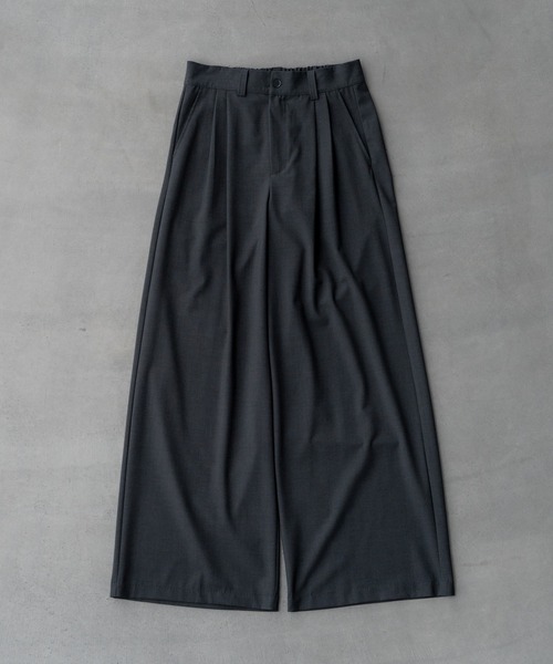 Two tuck wide straight slacks / 2タックワイドストレートスラックス Two tuck wide straight slacks / 2タックワイドストレートスラックス