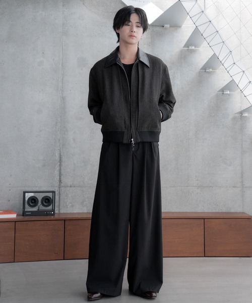 Two tuck wide straight slacks / 2タックワイドストレートスラックス