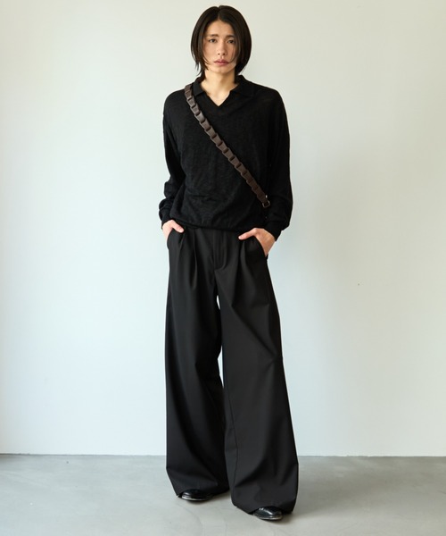 Two tuck wide straight slacks / 2タックワイドストレートスラックス