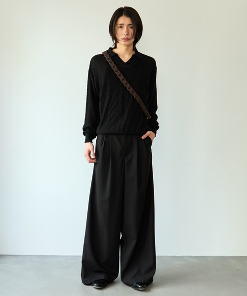 Two tuck wide straight slacks / 2タックワイドストレートスラックス