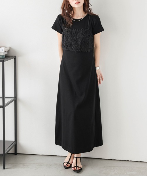 SUGAR BISKET(シュガービスケット)の「フェザービスチェ×カットリブワンピース セット(ワンピース・レディース・杢グレー/チャコール/オリーブ/ブラック・L/M)」の7枚目の写真
