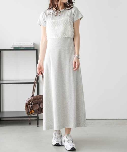 SUGAR BISKET(シュガービスケット)の「フェザービスチェ×カットリブワンピース セット(ワンピース・レディース・杢グレー/チャコール/オリーブ/ブラック・L/M)」の10枚目の写真