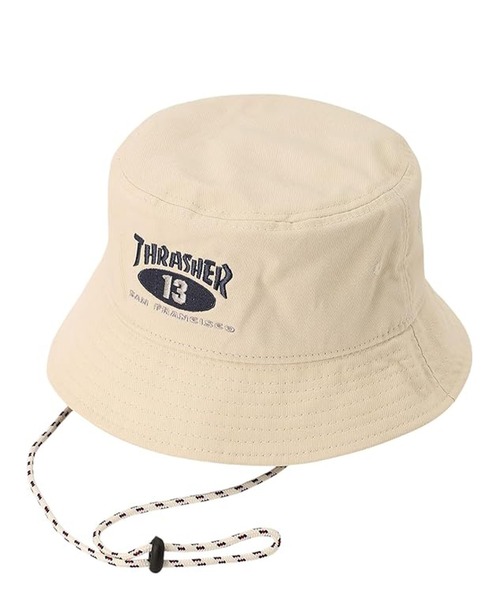 THRASHER(スラッシャー)の「THRASHER/スラッシャー ハット NEW OVAL ツイルバケットハット 25TH-H02(ハット・メンズ・ベージュ/ブラック/アイボリー・FREE)」の3枚目の写真